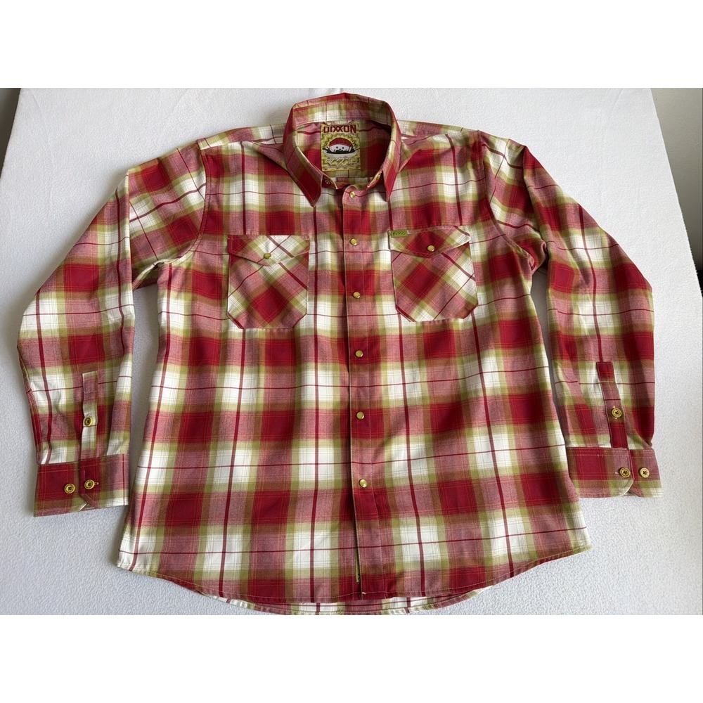 Dixxon Flannel Co The Maguro Long Sleeve Plaid Shirt Red Yellow 2XL Rare Limited